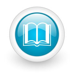 Aufkleber - book blue circle glossy web icon on white background