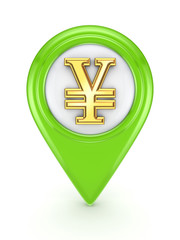 Poster - Icon with a symbol of yen.