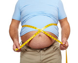 Fototapeta  - Fat man with a big belly.