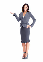 Poster - Business woman showing a copyspace.