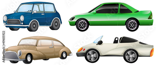 Tapeta ścienna na wymiar Four different types of cars