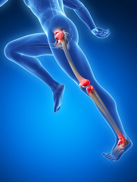 3d rendered illustration - painful runner joints
