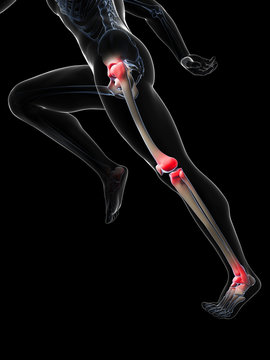 3d rendered illustration - painful runner joints