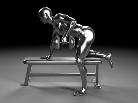 3d rendered illustration - metal workout