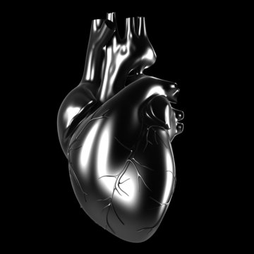 3d rendered illustration - metal heart