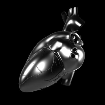 3d rendered illustration - metal heart