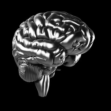 3d rendered illustration - metal brain