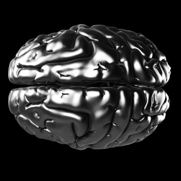 3d rendered illustration - metal brain