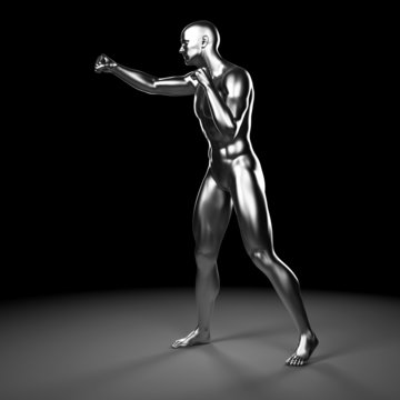 3d rendered illustration - metal fighter