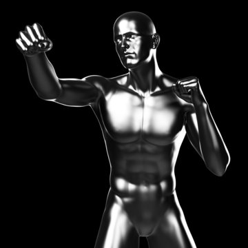 3d rendered illustration - metal fighter