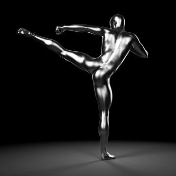 3d rendered illustration - metal fighter