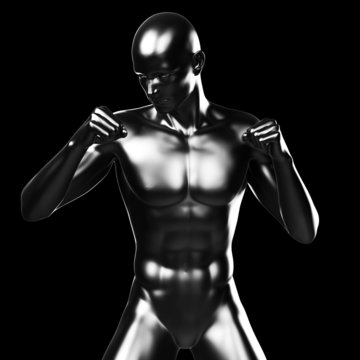 3d rendered illustration - metal fighter