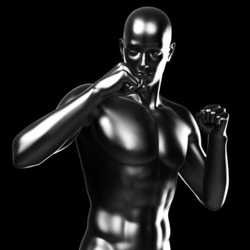 3d rendered illustration - metal fighter