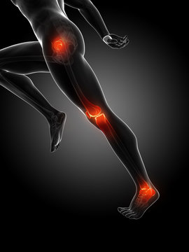 3d rendered illustration - runners joints