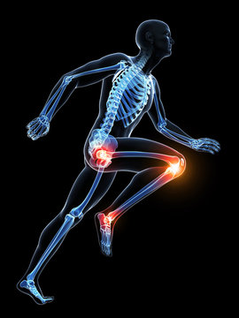 3d rendered illustration - runners joints