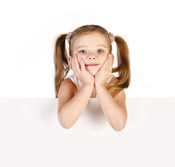 Poster - Smiling cute little girl isolated