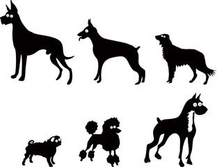 Canvas Print - Set of Dog Silhouettes