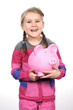 girl and pink piggy