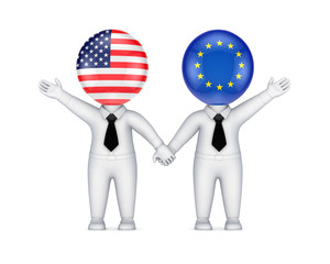 Sticker - American-EU cooperation concept.