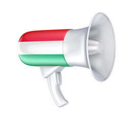 Canvas Print - Loudspeaker with hungarian flag.