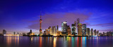 Fototapeta Most - Lujiazui Finance&Trade Zone of Shanghai landmark skyline at dawn