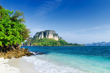 Clear water and blue sky