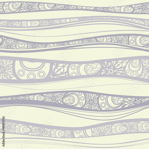 Fototapeta do kuchni Seamless pattern with decorated waves. Vector.