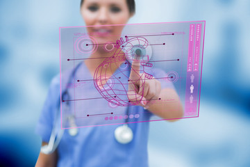 Wall Mural - Nurses looking at a clipboard