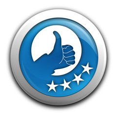 Poster - pouce levé sur bouton bleu