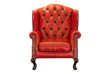 Ventage Red Armchair On White Background