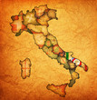 map of italy with apulia region