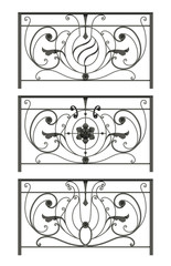 Wall Mural - Set of silhouettes of iron fences