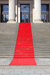 Red carpet stairway, clipping path included