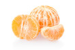 Tangerine without rind on white with clipping path