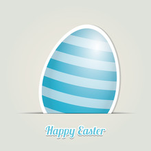 Blue White Striped Easter Egg Card Background