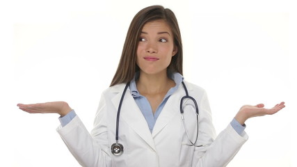 Wall Mural - Medical doctor negative shrug and doubt