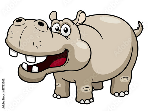 Fototapeta na wymiar illustration of Cartoon Hippopotamus