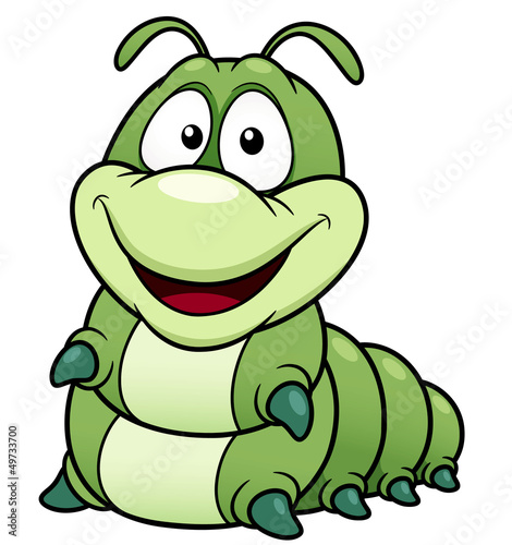 Obraz w ramie illustration of Cartoon worm