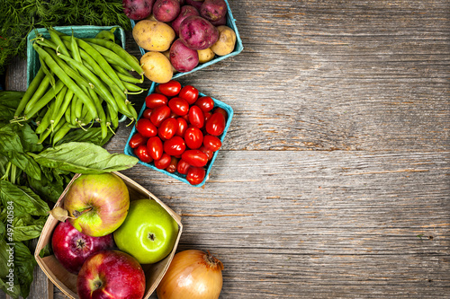 Tapeta ścienna na wymiar Fresh market fruits and vegetables