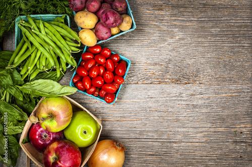 Naklejka na kafelki Fresh market fruits and vegetables