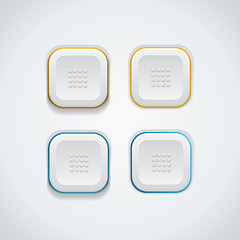 Fototapete - White UI buttons