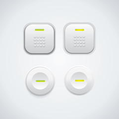 Fototapete - Rectangular and round buttons with led