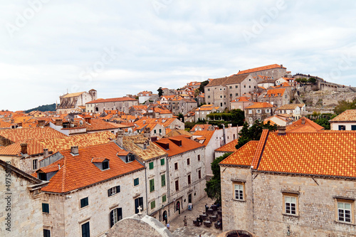 Foto-Vorhang - Kroatien, Dubrovnik, Hausdächer (von Gina Sanders)