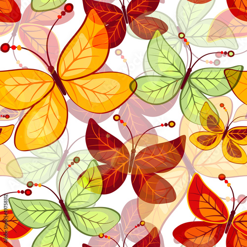 Obraz w ramie Seamless vivid autumn pattern