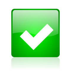 Aufkleber - accept green square web icon on white background