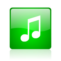 Aufkleber - music green square web icon on white background