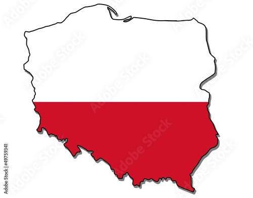Fototapeta na szkło poland map flag