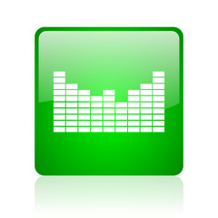 Aufkleber - sound green square web icon on white background