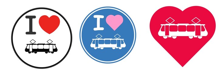 Aufkleber - J'aime : Tramway