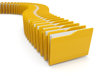 Poster - Row of computer yellow folders